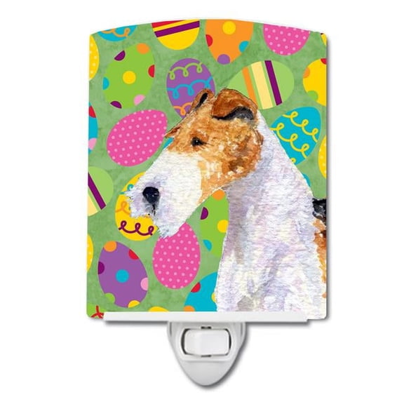 Fox Terrier Easter Eggtravaganza Ceramic Night Light