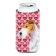 thumbnail image 1 of Fox Terrier Hearts Love And Valentines Day Portrait Tall Boy bottle sleeve Hugger - 22 To 24 oz., 1 of 1