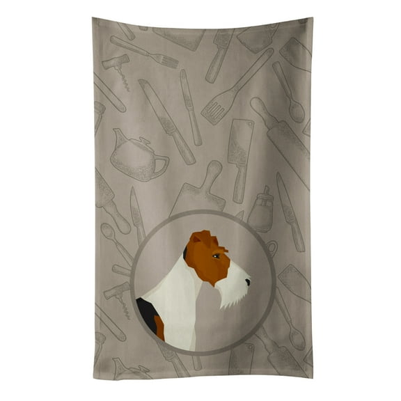 Fox Terrier In the Kitchen Kitchen Towel