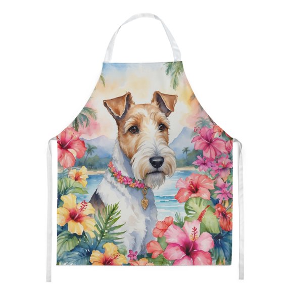 Fox Terrier Luau Apron 27 in x 30 in