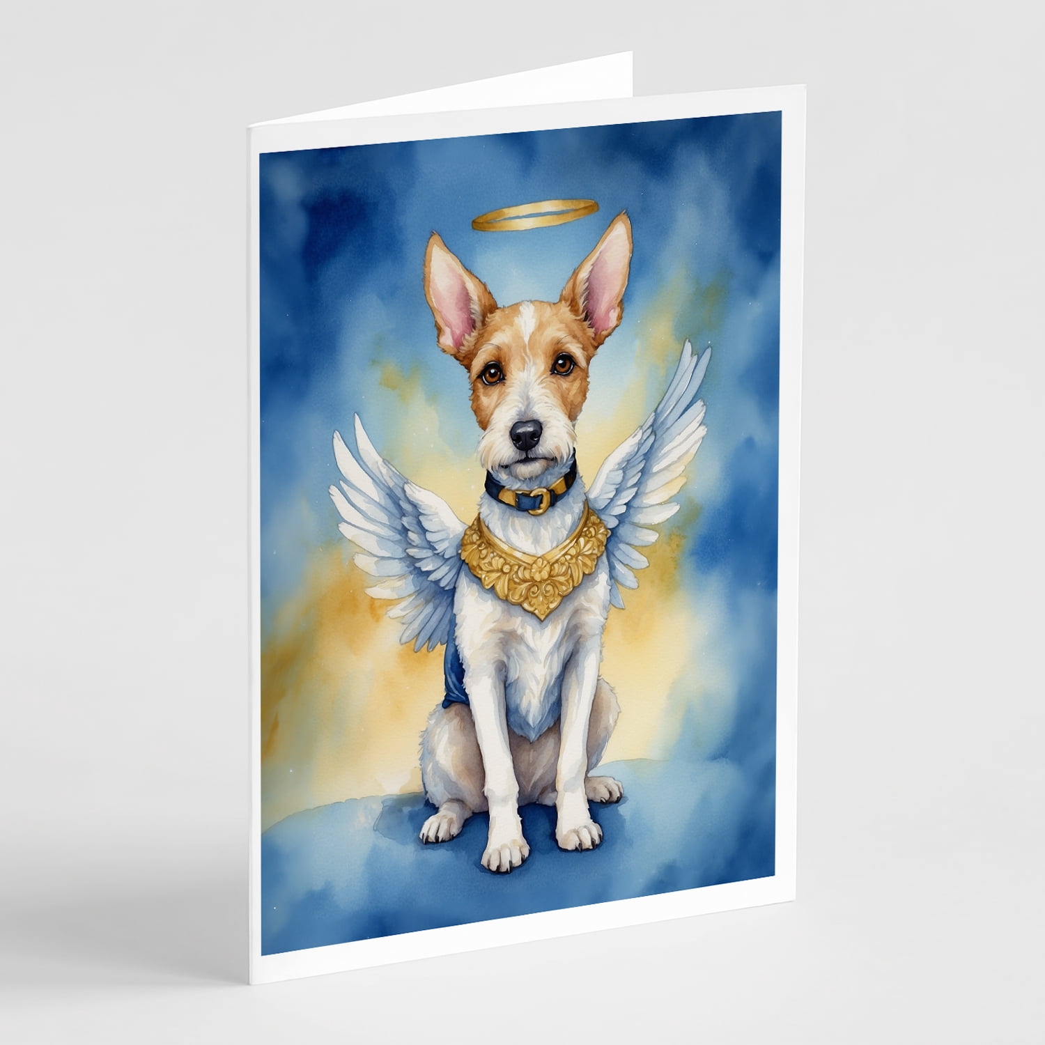 Fox Terrier My Angel Greeting Cards Pack of 8 7 in x 5 in