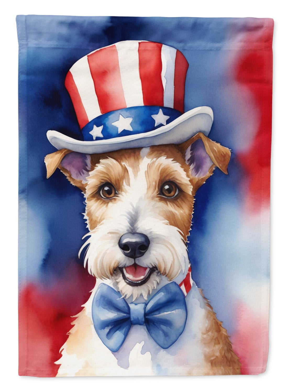 Fox Terrier Patriotic American House Flag 28 in x 40 in