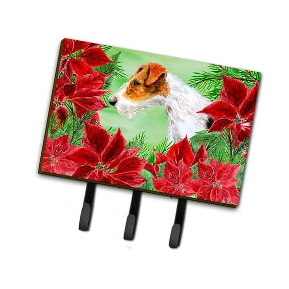 Fox Terrier Poinsettas Leash or Key Holder