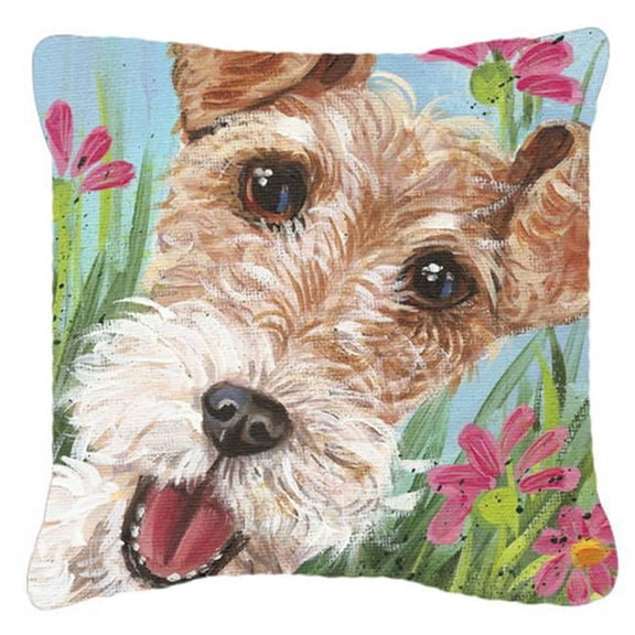 Fox Terrier by Judith Yates Canvas Decorative Pillow