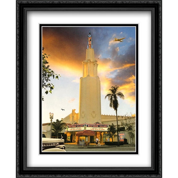 Fox Theater 2x Matted 23x29 Large Black Ornate Framed Art Print by Larry Grossman