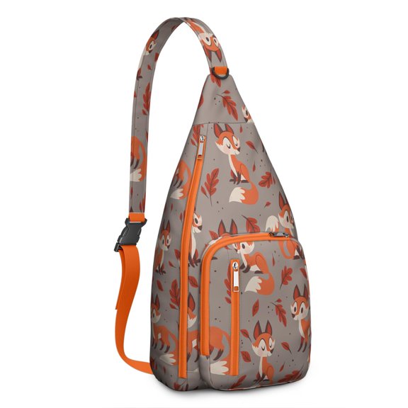 Fox-Themed Sling Backpack – Lightweight & Stylish Crossbody Bag for Outdoor Hiking, Travel & Everyday Use