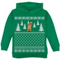 thumbnail image 1 of Fox Ugly Christmas Sweater Green Toddler Hoodie, 1 of 1