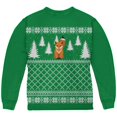 thumbnail image 1 of Fox Ugly Christmas Sweater Green Youth Sweatshirt, 1 of 1