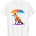 thumbnail image 1 of Fox Umbrella Artwork | Polygon Colorful Animal Fox T-Shirt, 1 of 3