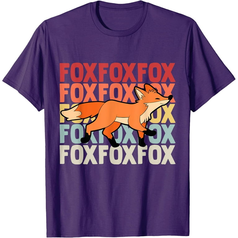 Fox Unisex T-Shirt for Men Women Kidss,Purple Color,Size YXS