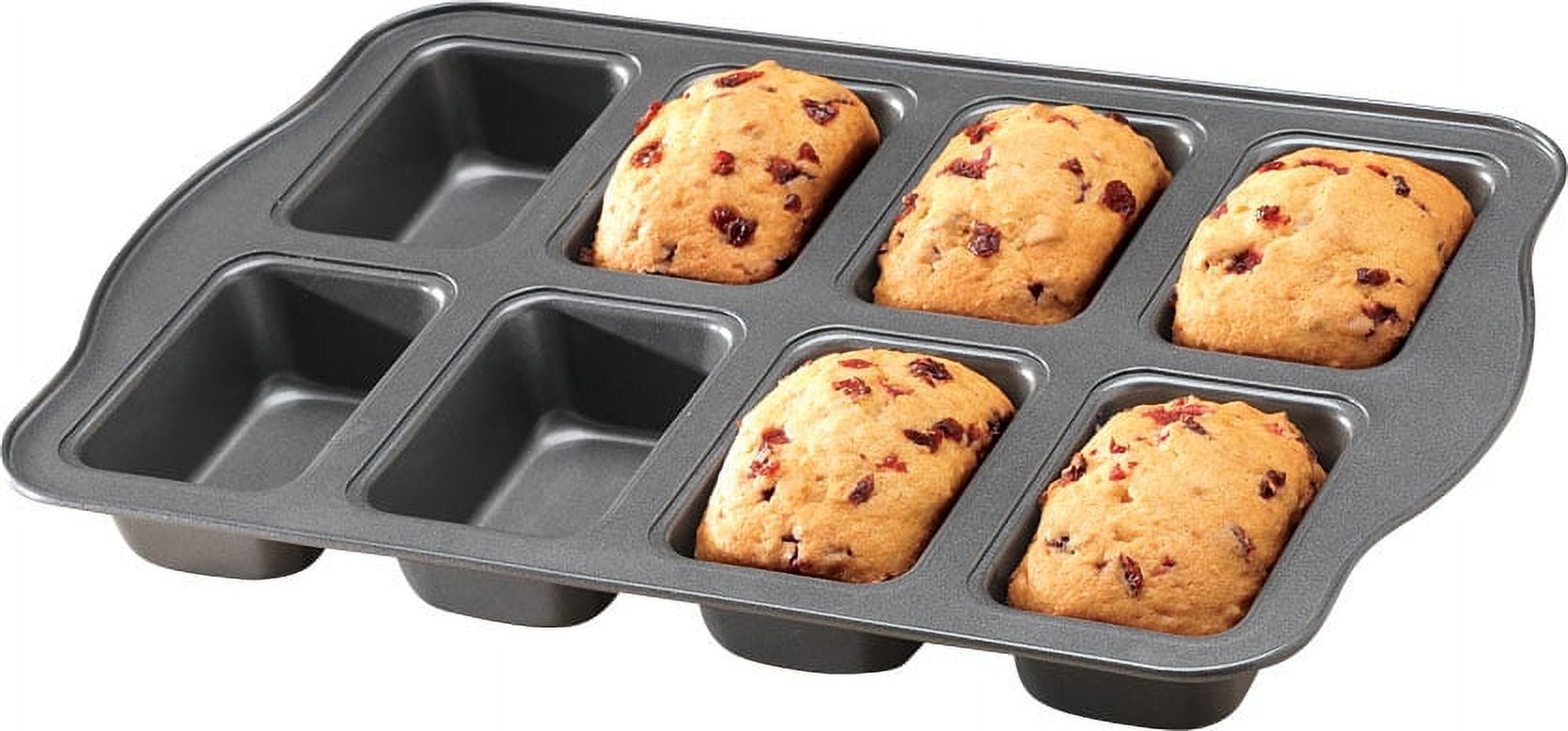 Wilton Perfect Results Non-Stick Mini Loaf Pan, 8-Cavity, 15.2 IN x 9.5 IN  x 1.6, Gray