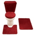 thumbnail image 1 of Bathroom Rug Set 5 Piece Nonslip with Contour Mat and Toilet Tank and Lid Covers, Burgundy, 1 of 5