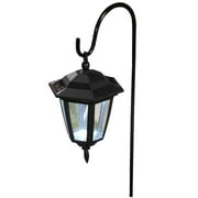 Solar Hanging Light, Black, LED, Water Resistant, 9 H x 5.5 W x 6.5 D, Path & Landscape Light