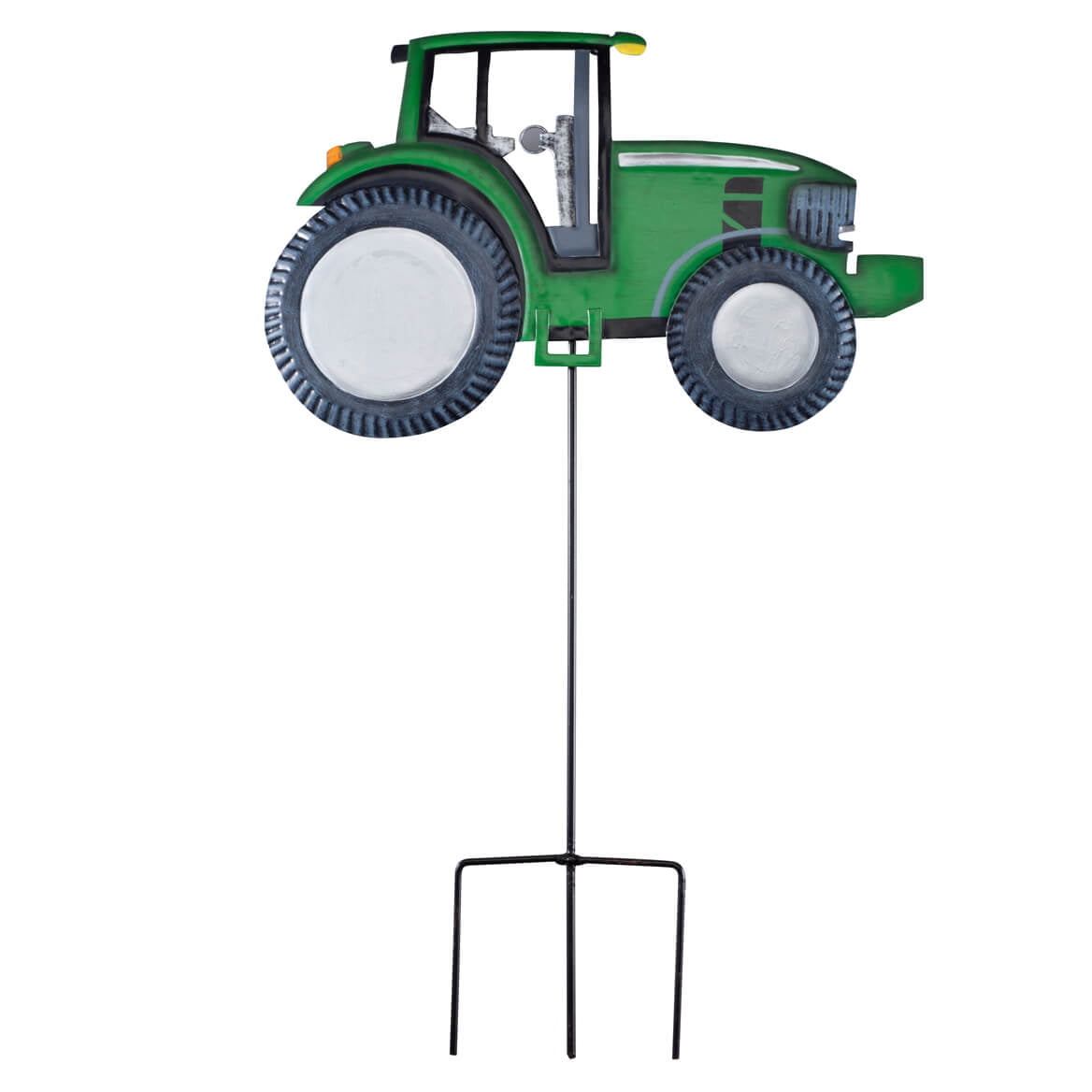Solar Metal Tractor Yard Stake, Made of Durable 100% Metal, LED Headlights, Easy Two Piece Assembly - Measures 14" Long x 9" High by Maple Lane Creations