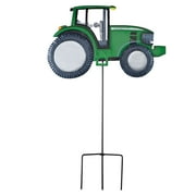 Solar Metal Tractor Yard Stake, Made of Durable 100% Metal, LED Headlights, Easy Two Piece Assembly - Measures 14 Long x 9 High by Maple Lane Creations