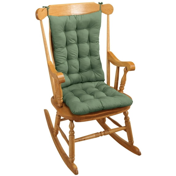 Polyester Tufted Rocker Cushion Set, Solid Color - Green