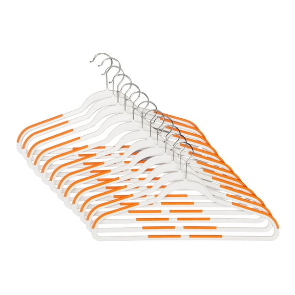 Ultra Slim Plastic Clothes Hangers with Rubberized Non-Slip Grip Accents – 12 Pack