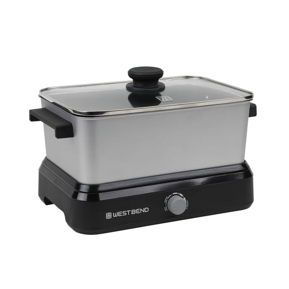 West Bend Versatility Cooker with Storage Bag and Non-Stick Surface, 5 Qt. Capacity, in Silver (87905)