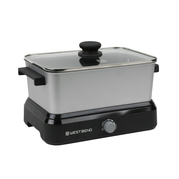 West Bend Versatility Cooker with Storage Bag and Non-Stick Surface, 5 Qt. Capacity, in Silver (87905)