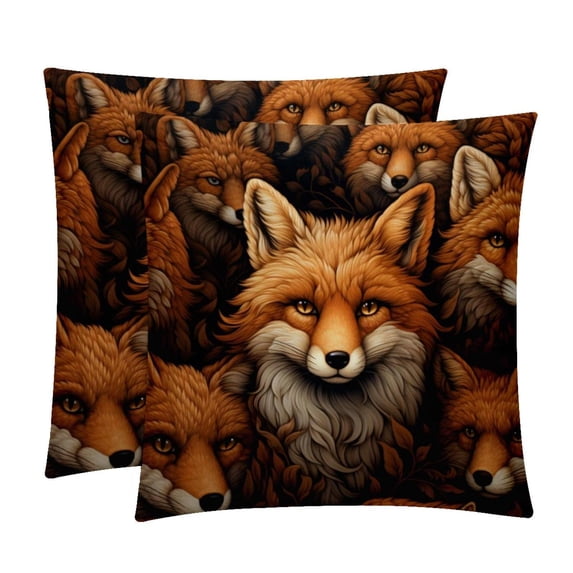 Fox Velvet Bed Pillow Set with Unique Patterns in Sizes 16x16, 18x18, and 20x20 Inches - Includes 2 Chair Pillow Covers,Bed Pillow for Any Occasion