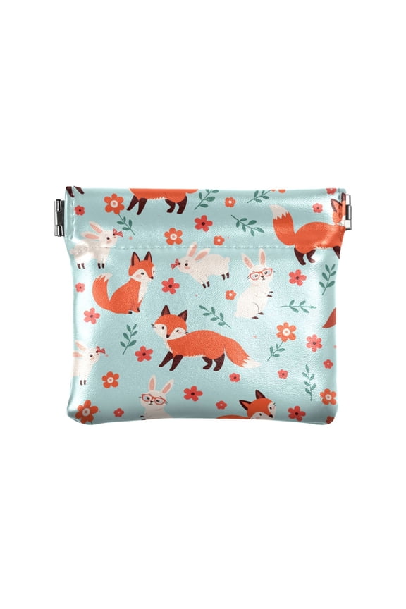 Fox Wallet Small PU Leather Change Pouch Wallet for Women