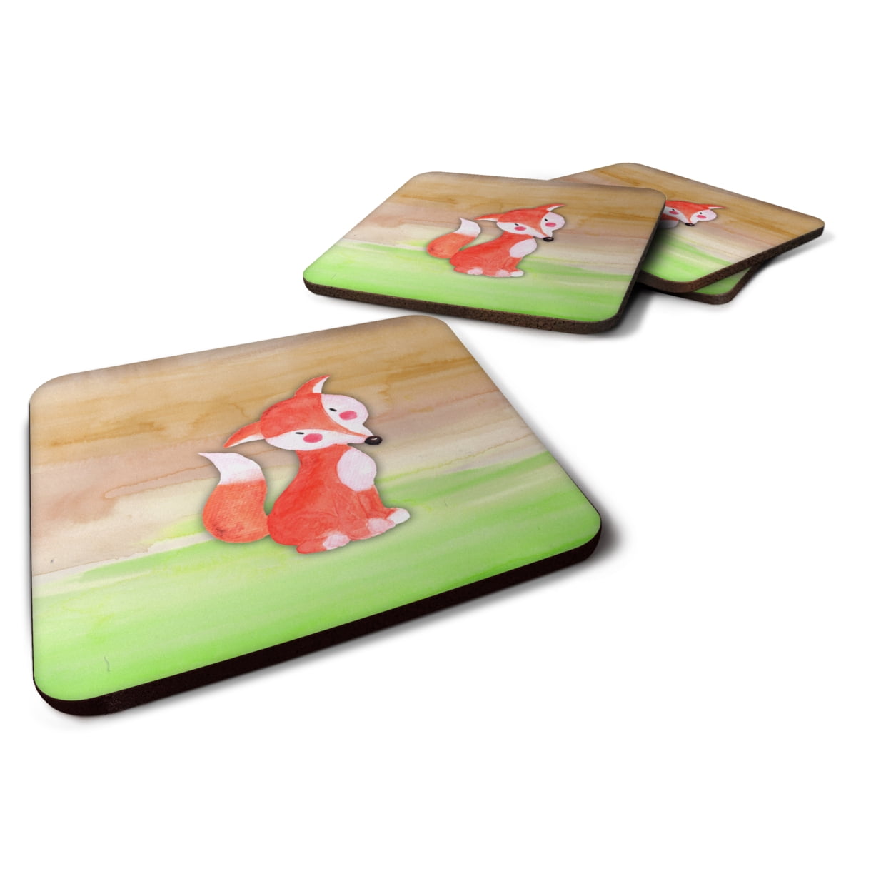 Fox Watercolor Foam Coaster Set of 4 - Walmart.com