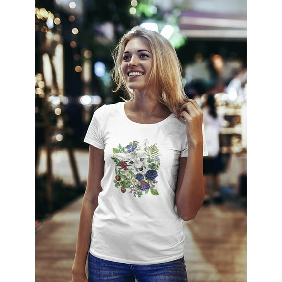 Fox Watercolor Forest Nature T-Shirt Women -Image by Shutterstock, Female Medium