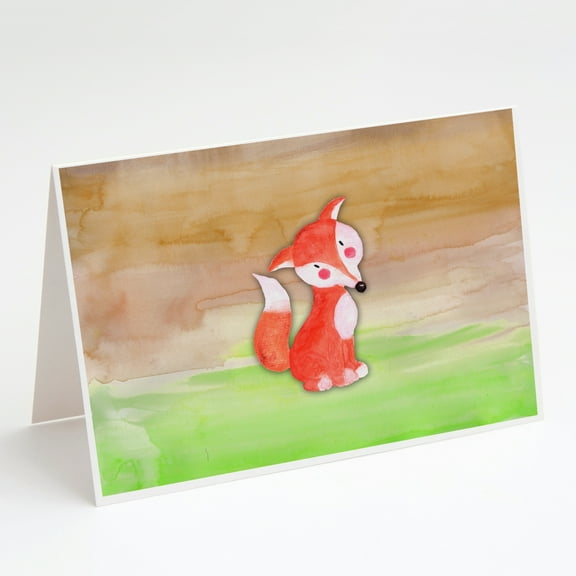 Fox Watercolor Greeting Cards and Envelopes Pack of 8