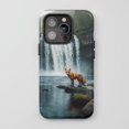 thumbnail image 1 of Fox Waterfall For All iPhone Series Tough Phone Case Nature Wildlife Landscape Green Blue Orange, 1 of 7