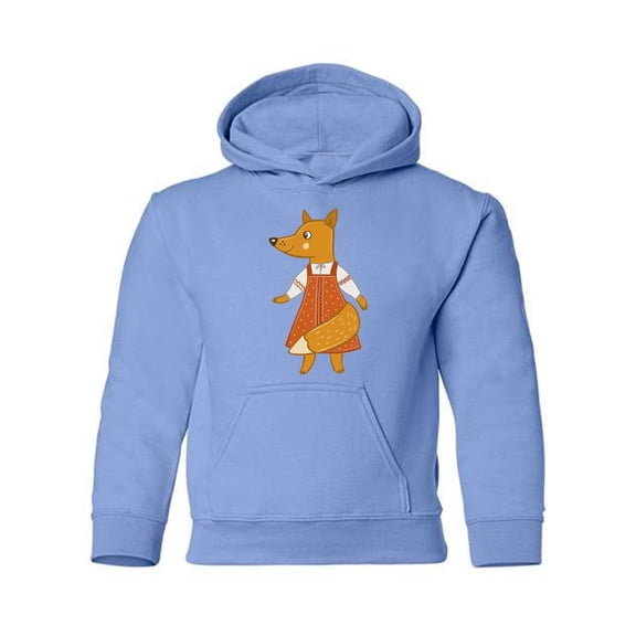 Fox Wearing A Dress Hoodie Juniors - Youth Hoodie, Small