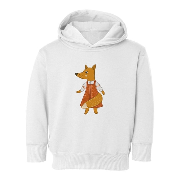 Fox Wearing A Dress | Hoodie Toddler | Size White (Hoodie),2T (Toddler),Toddler