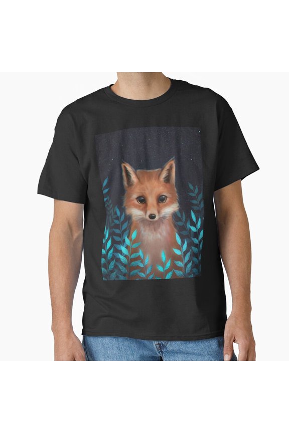 Fox Wild Animal Nature Forest Woodland Graphic Art Unisex T-Shirt, up to Size 5XL