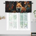 thumbnail image 1 of Fox Window Curtain Valances Cute Animal Colourful Leaves Flowers Woodland Rod Pocket Window Valance for Living Room Bathroom Bedroom Kitchen 54 by 18 in, 1 Panel, 1 of 6