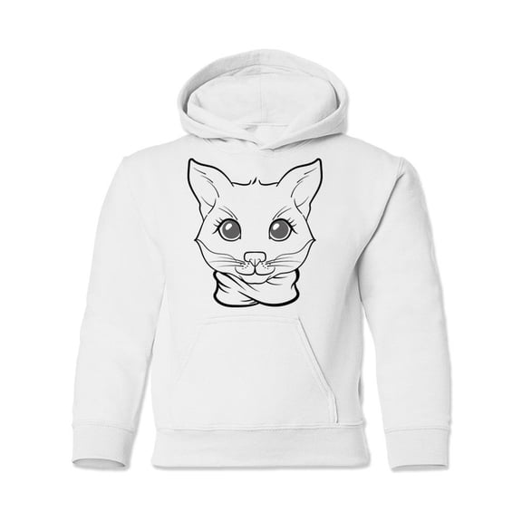 Fox With A Scarf Hoodie Juniors -Image by Shutterstock,  x-Large