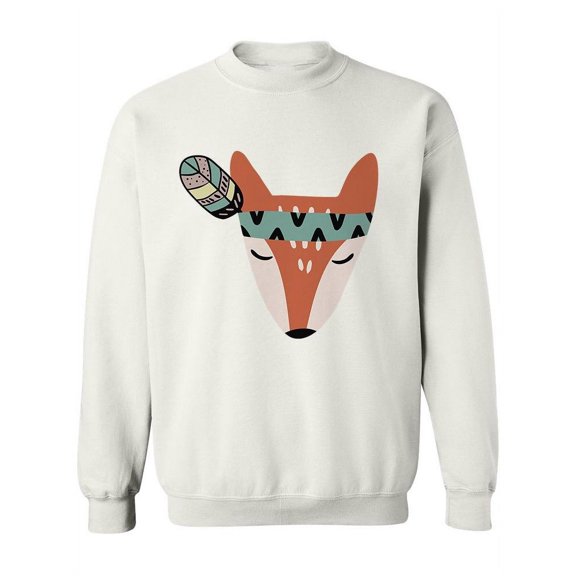 Fox With Feather Headpiece Sweatshirt Women -Image by Shutterstock, Female Medium