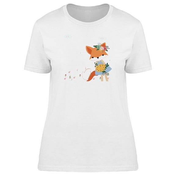 Fox With Sunflowers T-Shirt Women -Image by Shutterstock, Female x-Large