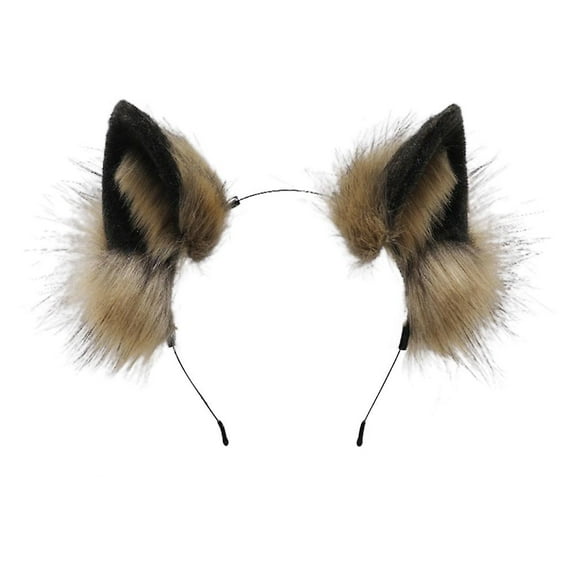 Fox Wolf Cat Dog Ears Headband Hairband Halloween Costume Party Headpiece Headwear Hair Accessories Black, Grey