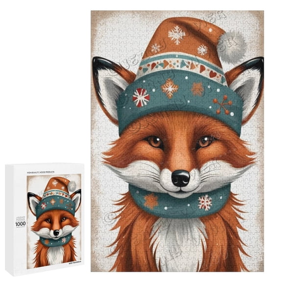 Fox Wood Wall Art Wood Decorative for Home Desk Shelf Wall Decor 1000 Piece Jigsaw Puzzle for Adults 20"x30"