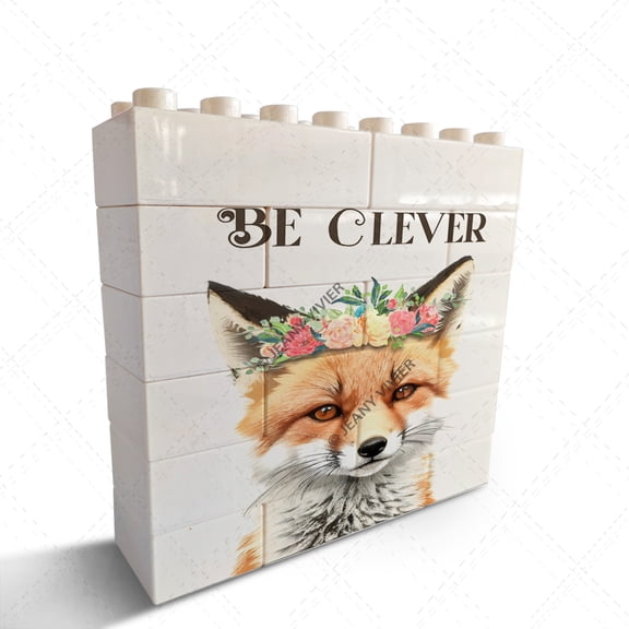 Fox Woodland Animals Art Print, Adorable Fox Painting, Cartoon Inspirational Forest Animal Picture for Kids Room Nursery Decor,Decorative Sign/Plaque Desk Decor Shelf Decor