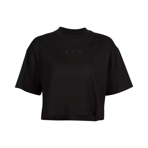 Fox Wordmark Premium Crop Womens T-Shirt (Medium, Black)