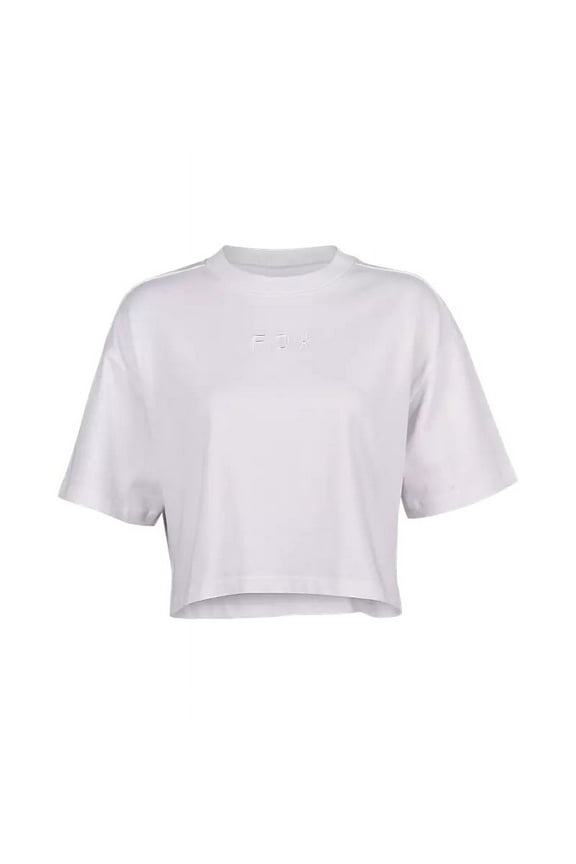 Wordmark Premium Crop Womens T-Shirt (Medium, White)