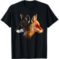 thumbnail image 1 of Fox - Yin and Yang - Artwork - Animal Art Fox T-Shirt, 1 of 3