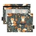thumbnail image 1 of Fox and Leaves 2 Pack Pencil Pouch for 3 Ring Binder Smooth Zipper Folders with Pockets Clear Window Pencil Case, 1 of 6