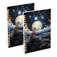 thumbnail image 1 of Fox and Moon Stone Ring Binder Notebook Journey Note Diary College Ruled Spiral Notebook Study Loose Leaf Paper A5 60 Pages, 1 of 8