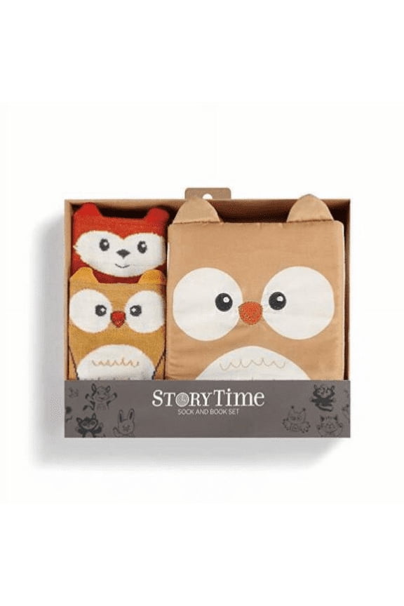 Fox and Owl Child's 18-36 Months Stretch Cotton Knee High Socks & Book Gift Set