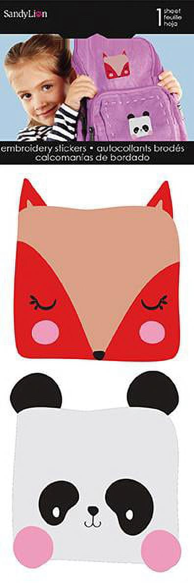 Fox and Panda Embroidered Stickers