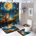 thumbnail image 1 of Fox by Moonlit Lake Shower Curtain Bathroom Sets Toilet Lid Rug, Bath Mat And Contour Mat, Shower Curtain 4Pcs, 1 of 6