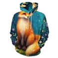 thumbnail image 1 of Fox in Enchanted Garden Men's Women Vintage 3D Hooded Sweatshirt - All-Season Loose Fit Streetwear, 1 of 6