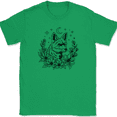 thumbnail image 1 of Fox in Flowers T-Shirt Funny Beautiful Animal Graphic Tee Gift Trendy Humor - Green, M, 1 of 1