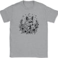 thumbnail image 1 of Fox in Flowers T-Shirt Funny Beautiful Animal Graphic Tee Gift Trendy Humor - Heather Grey, S, 1 of 1